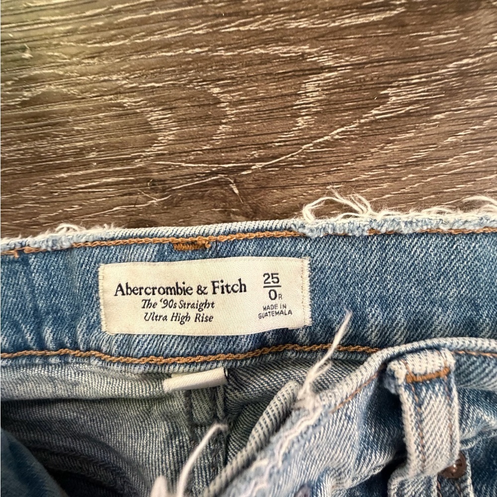 Abercrombie & Fitch Light Blue Straight Leg Jeans - Picture 5 of 6